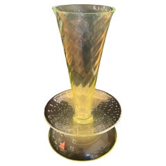 Borek Sipek Uranium Glass Postmodern Vase Neon Green Signed & Dated 1998