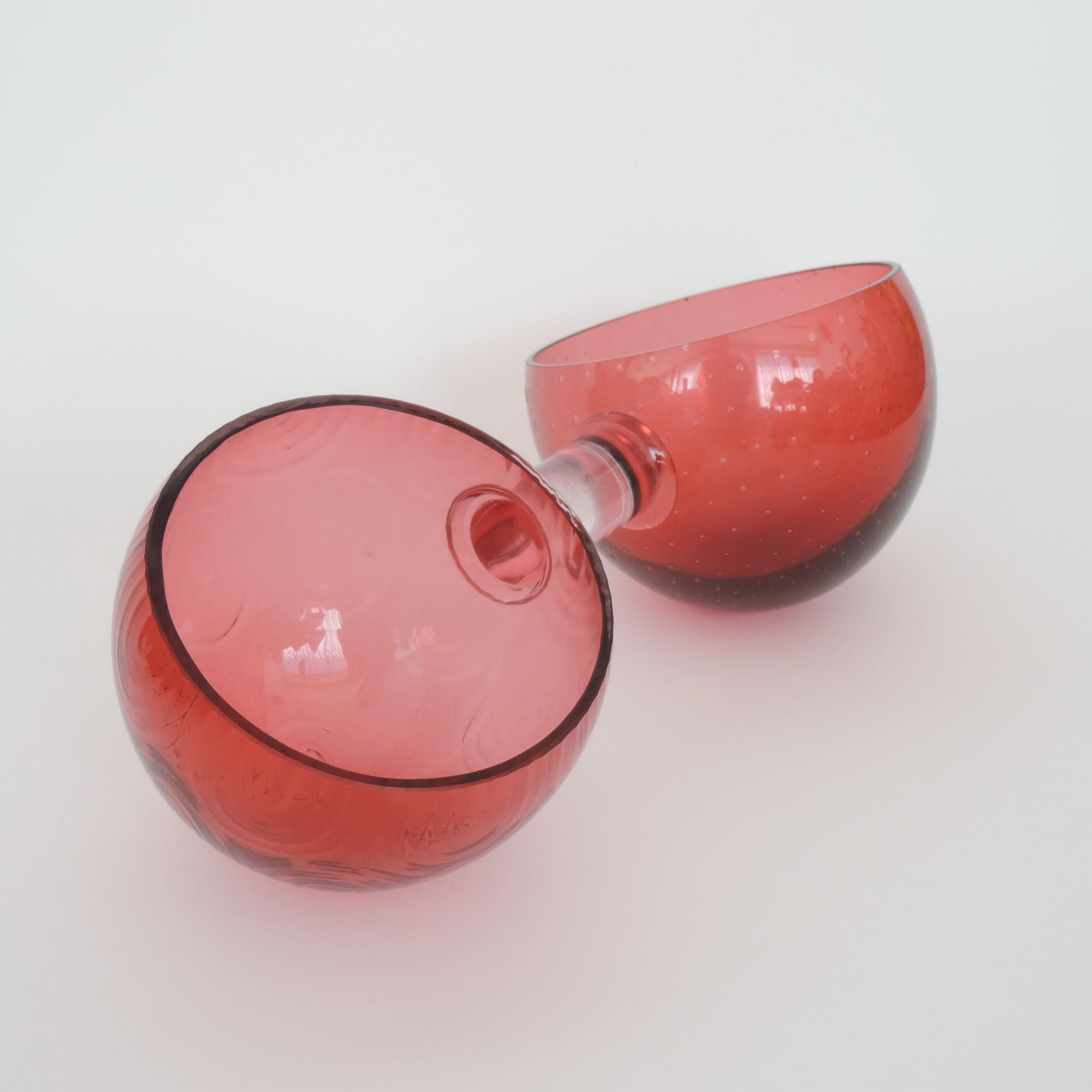 Borek Sipek Whimsical Red Blown Glass Serving Dish In Excellent Condition For Sale In Milan, IT