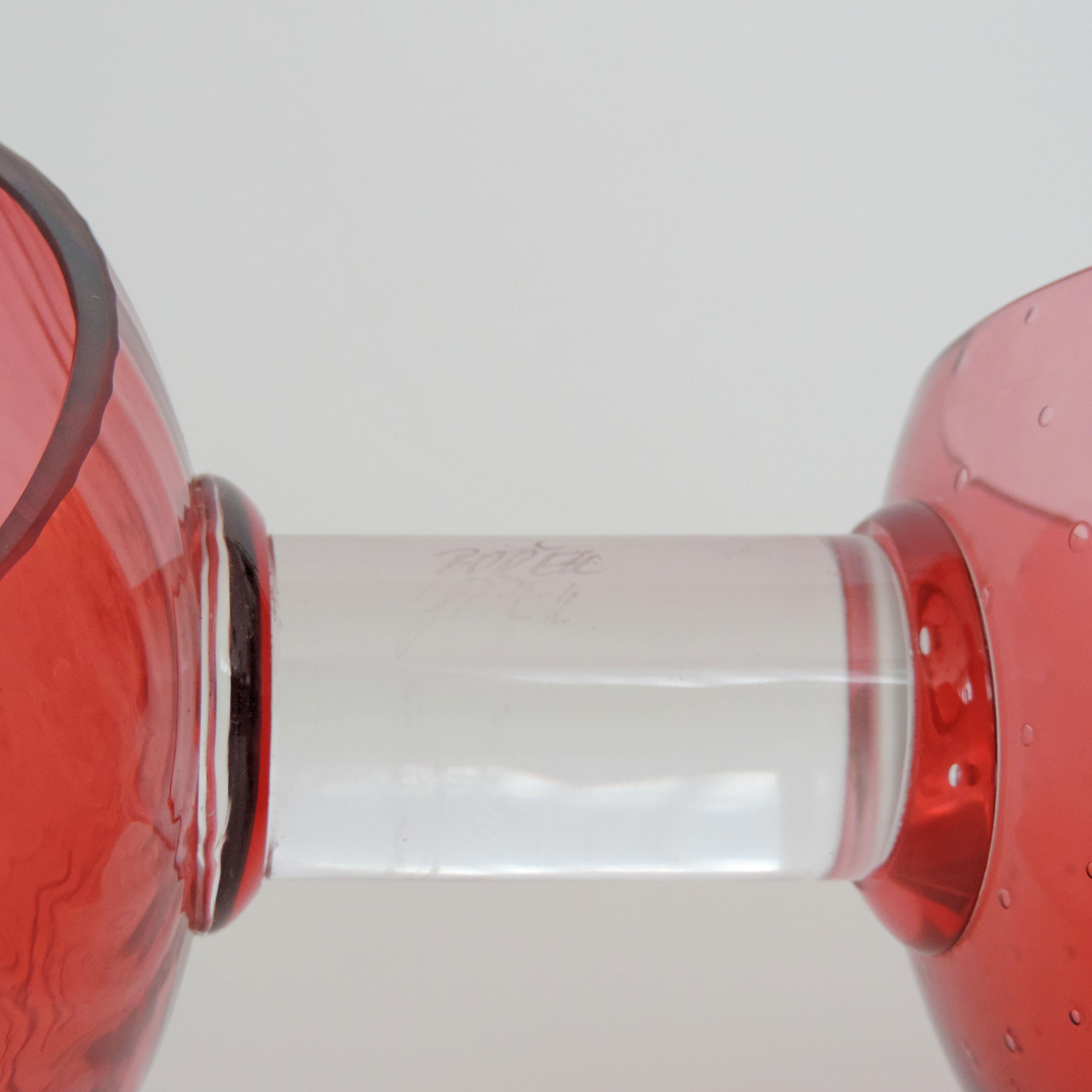 Fin du 20e siècle Borek Sipek Plat de service en verre soufflé rouge fantaisiste en vente