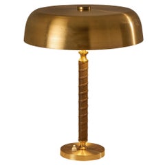 Boréns Borås Lampe de table en laiton et cuir