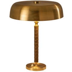 Lampada da tavolo Boréns Borås in ottone e pelle