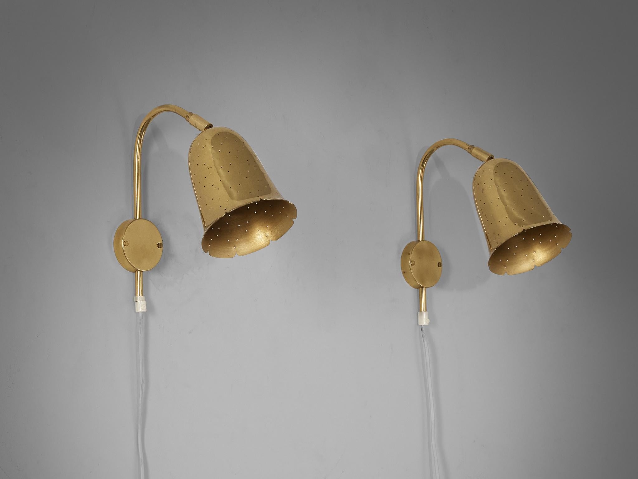 Boréns Borås Wall Lights aus gelochtem Messing 4