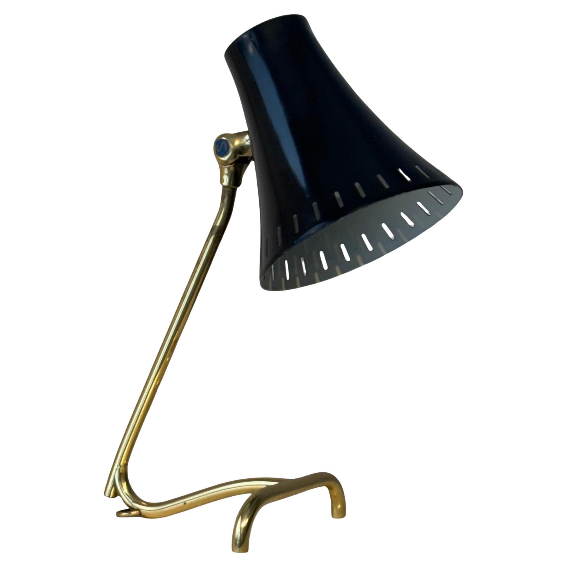Boréns, mid century table lamp model 8256, brass and steel, Sweden, 1950s For Sale