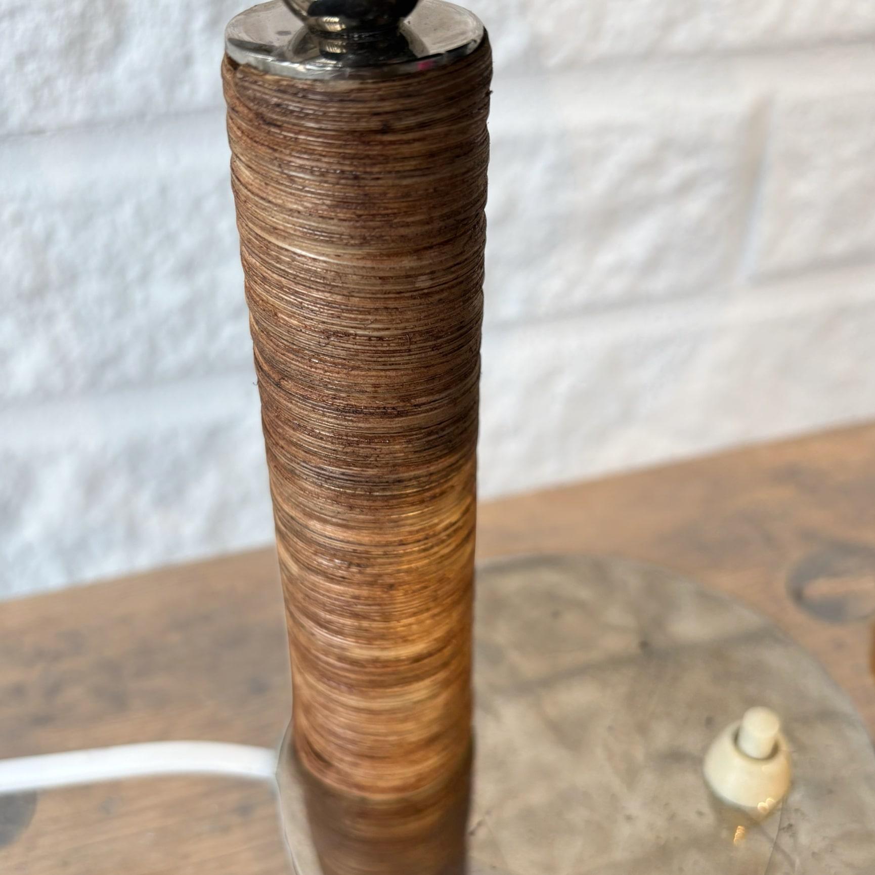 Boréns, lampe de table moderniste scandinave, acier et rotin, Suède, années 1930 en vente 5