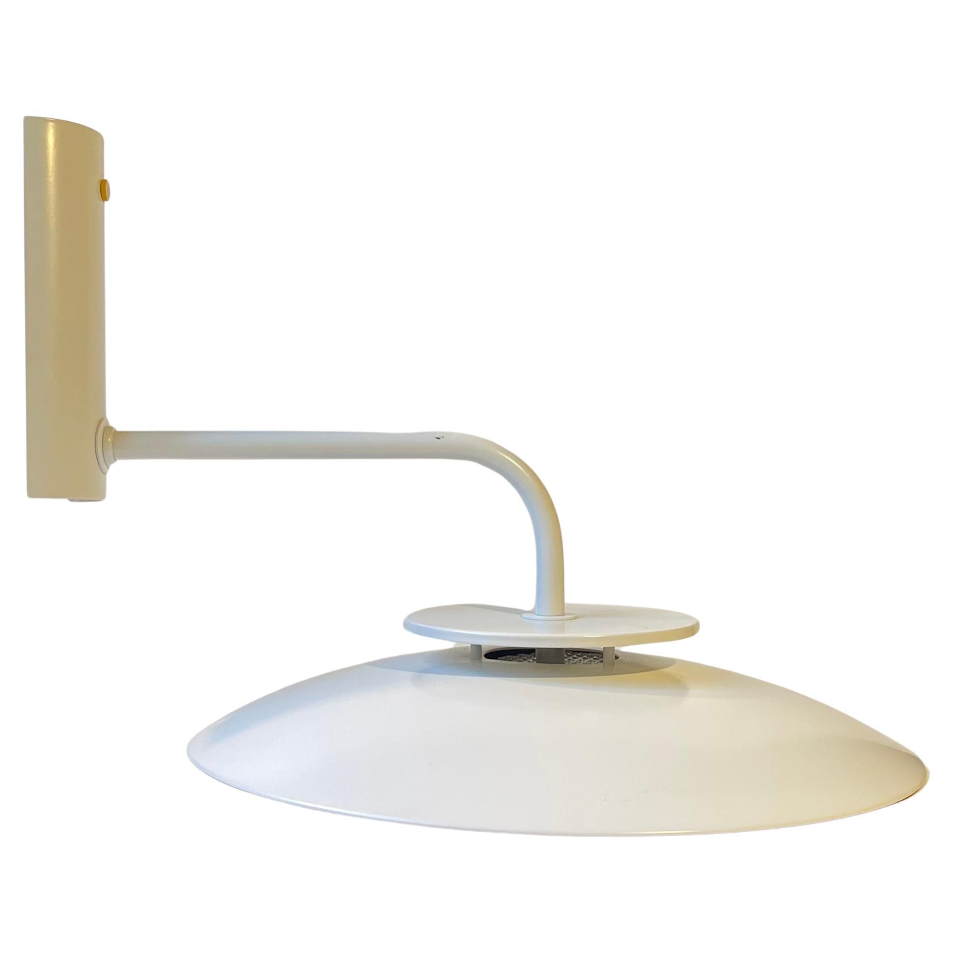 Boréns Sweden White Minimalist Wall Lamp, 1980s