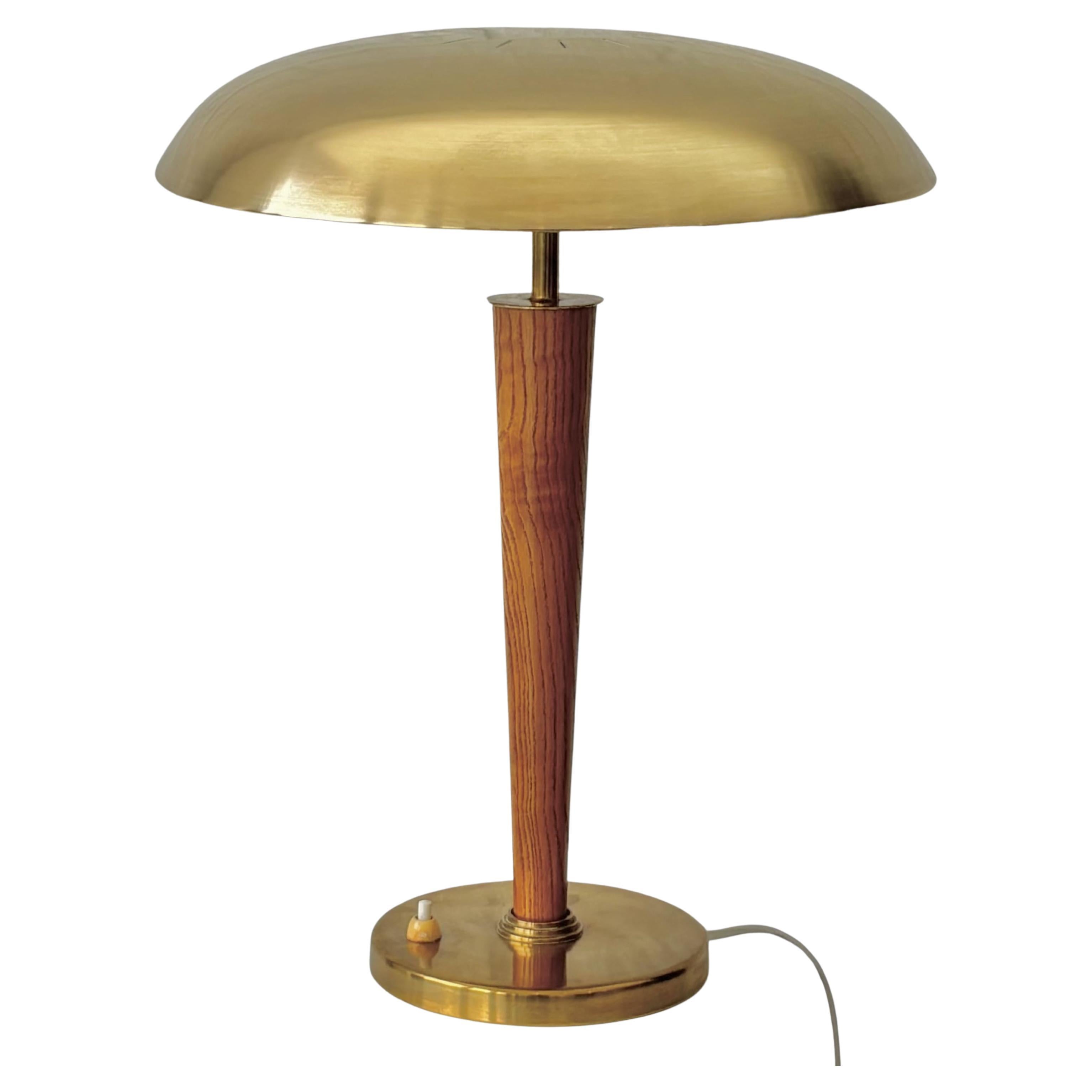 Boréns, table lamp 8406, elm & brand, Scandinavian modern, Sweden, 1940s