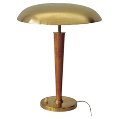 Boréns, table lamp 8406, elm & brand, Scandinavian modern, Sweden, 1940s