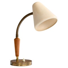 Boréns, lampe de table, laiton, Oak Oak, métal, Suède, années 1950