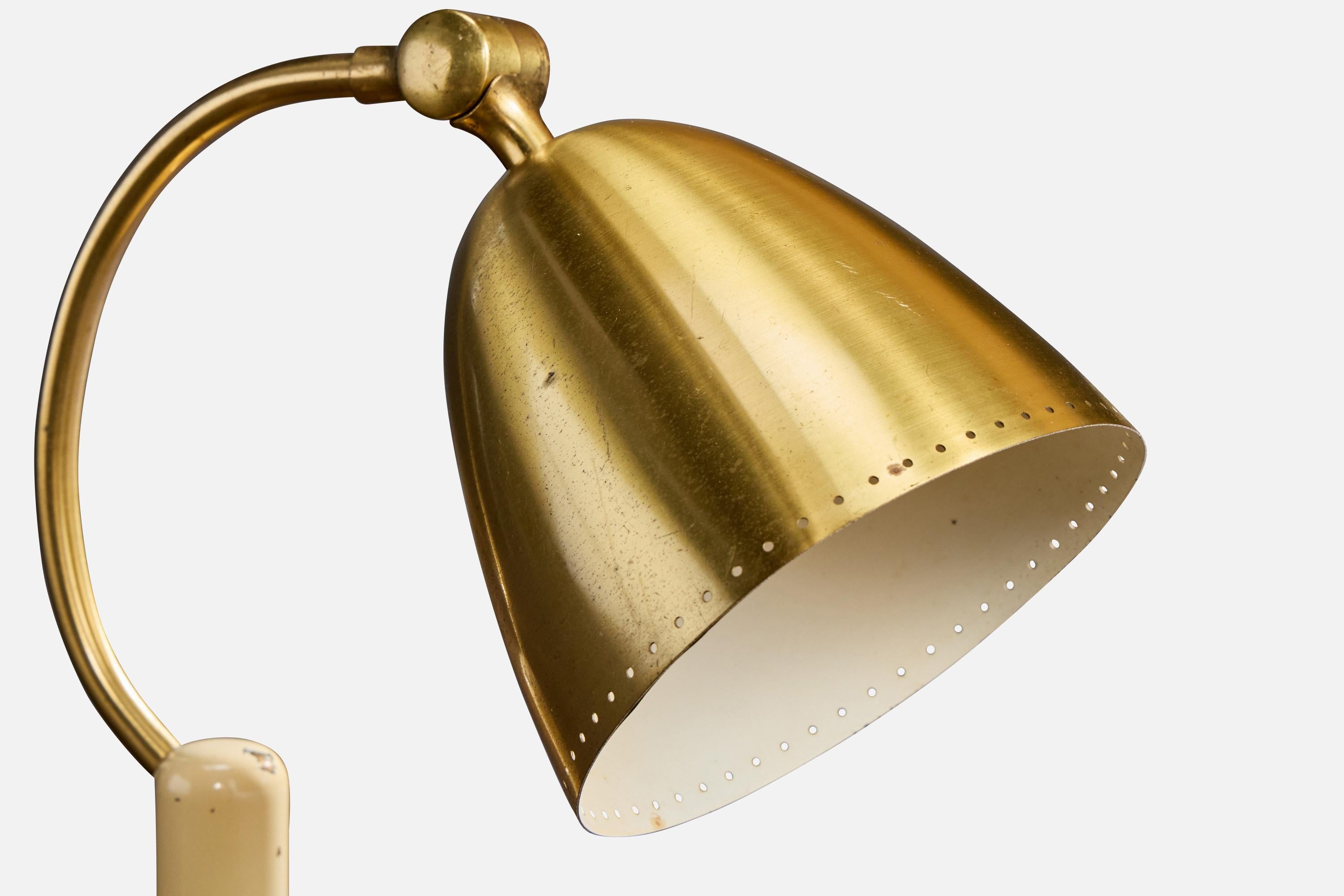 Laiton Boréns, lampe de table, laiton, Suède, années 1950 en vente
