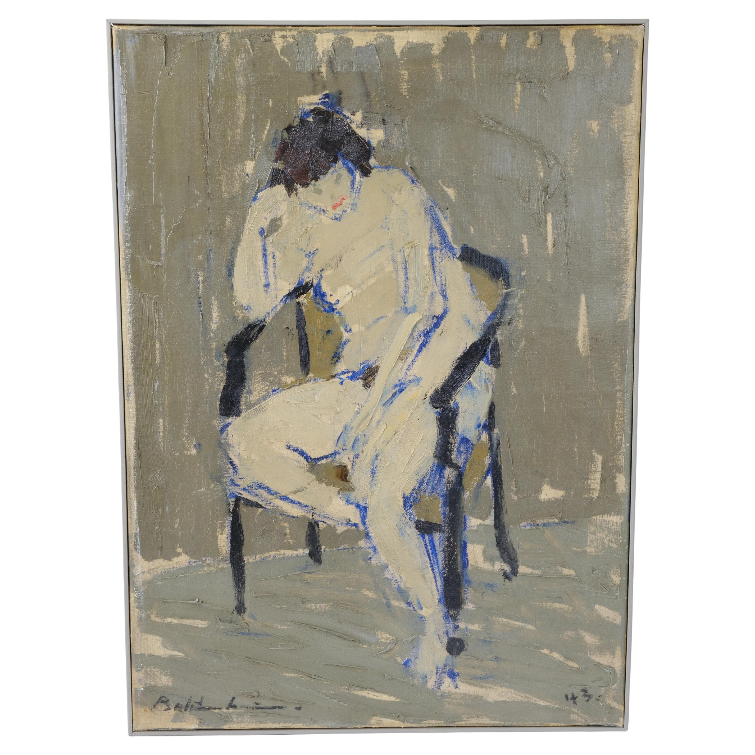 Borge Bokkenhauser, Model Atelier, Oil On Linen, 1943