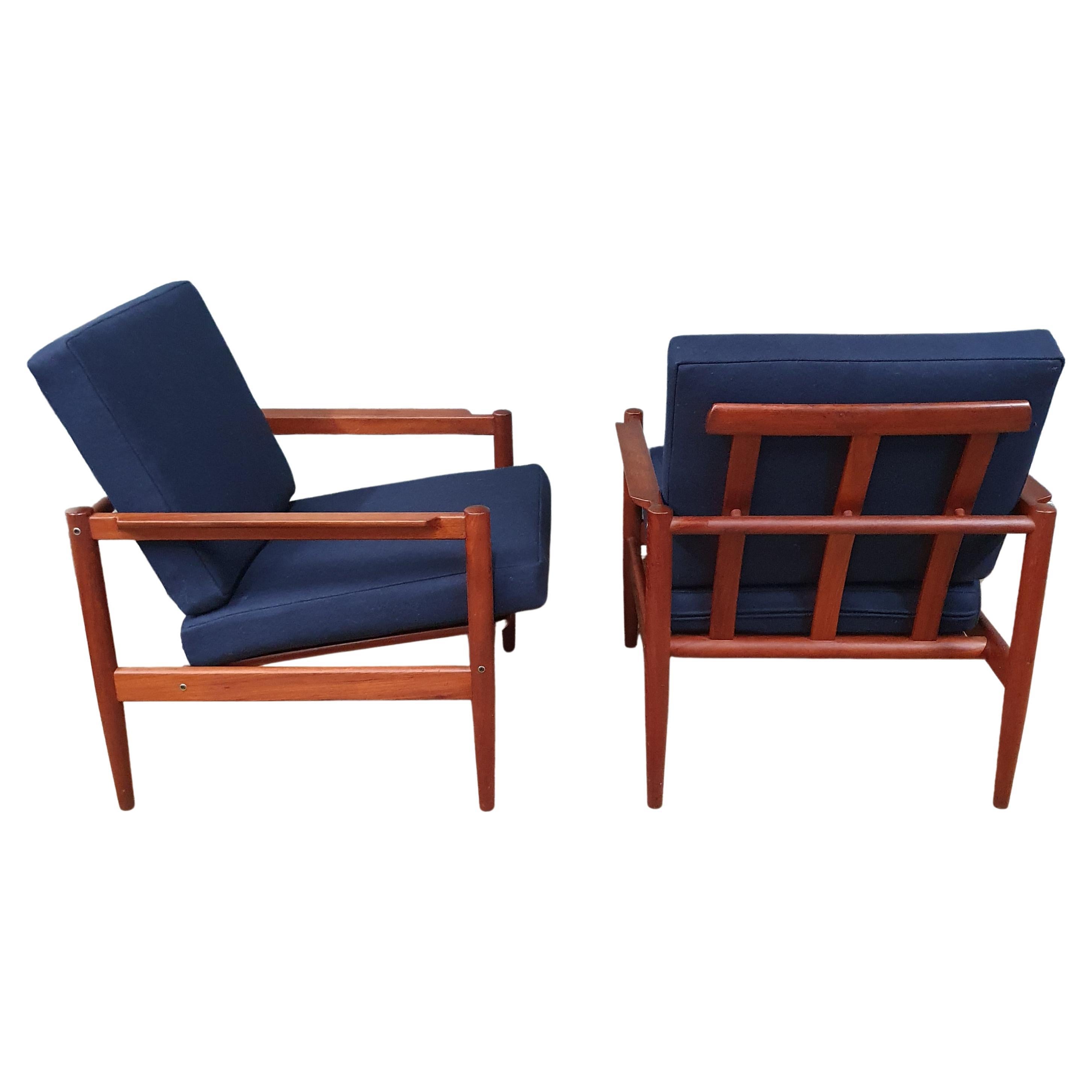 Borge Jensen for Bernstorffsminde Møbelfabrik Teak Lounge Chairs