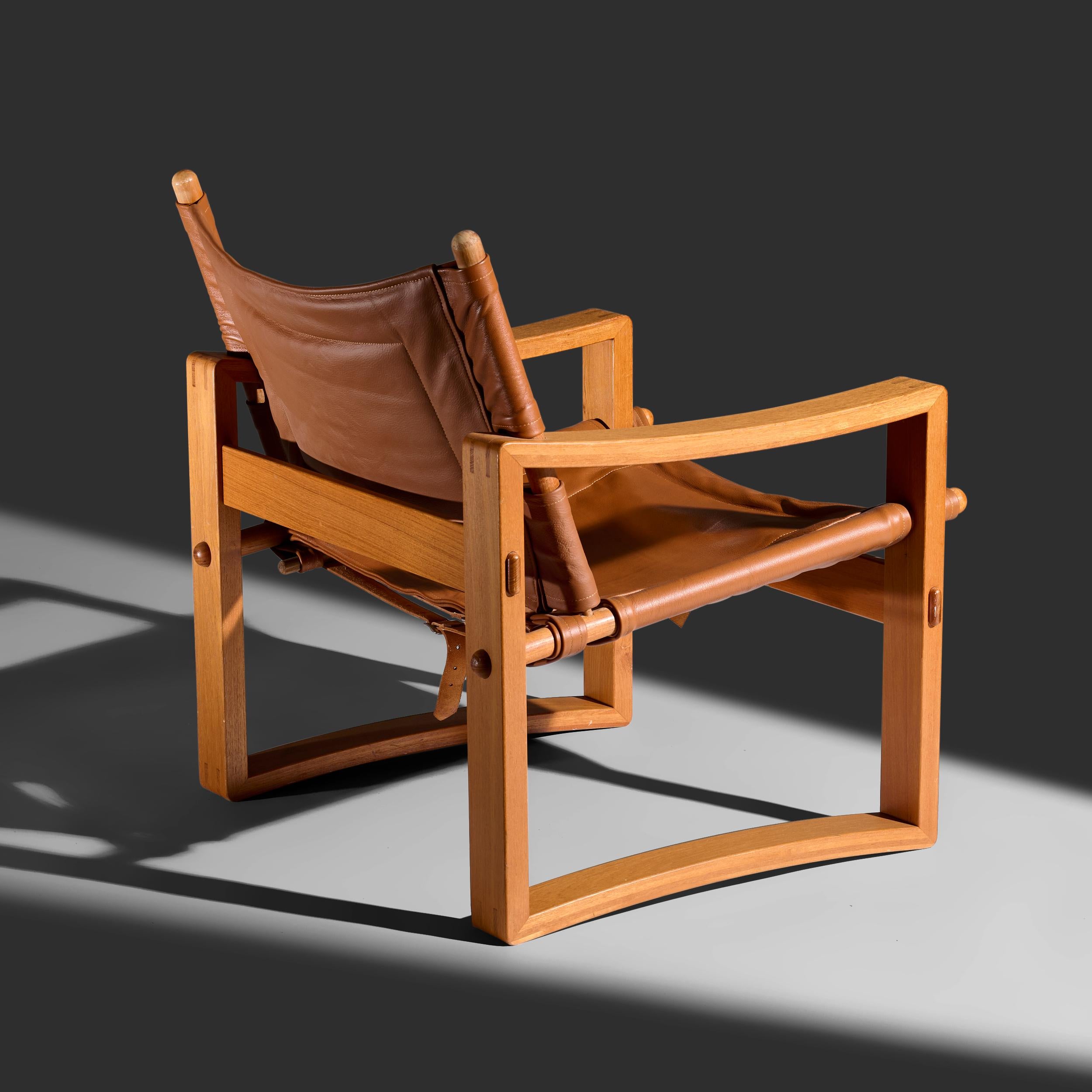 Borge Jensen Safari tumbonas, pareja Bernstorffsminde Mobelfabrik Dinamarca mediados del siglo XX en venta
