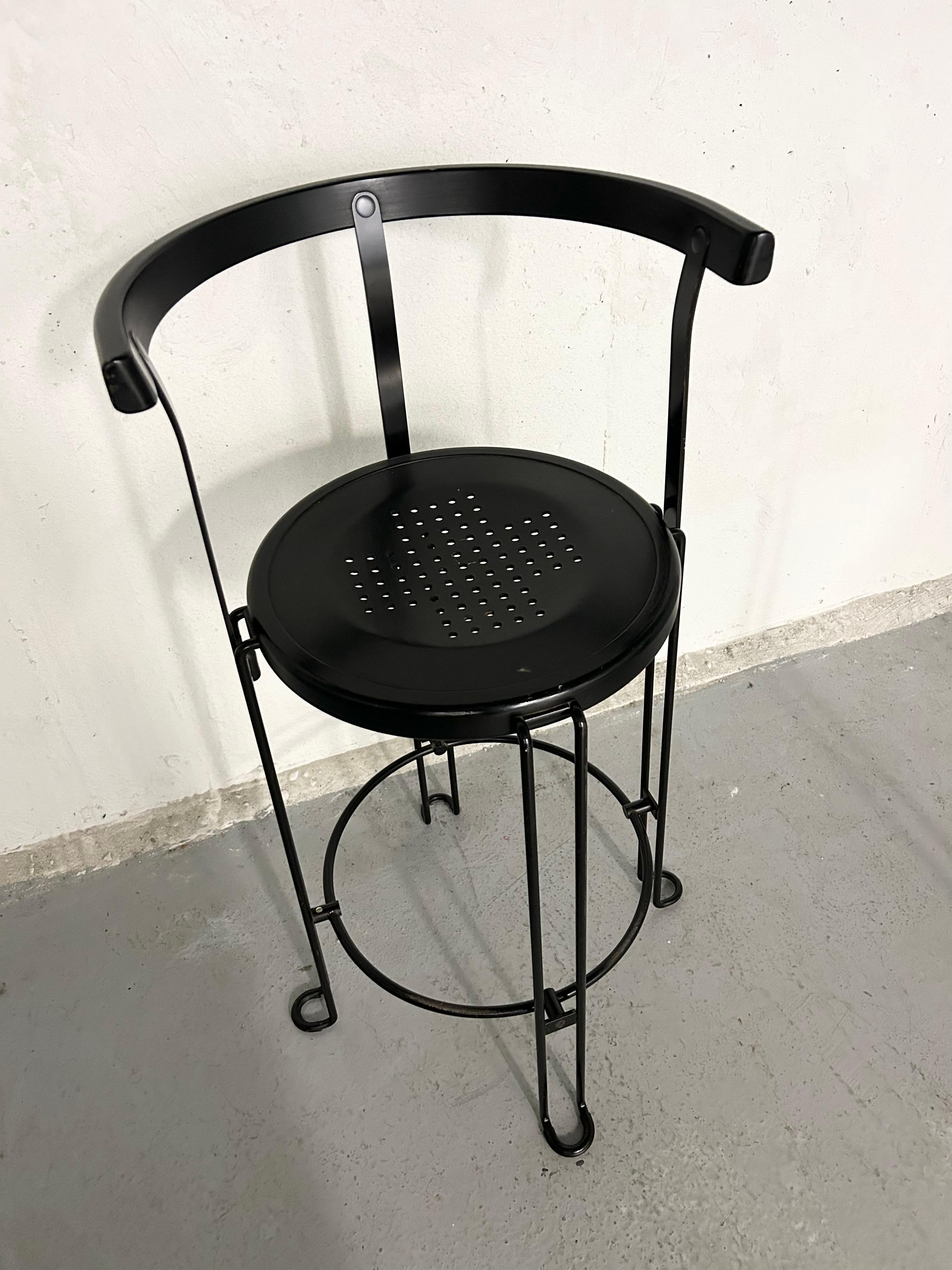 Steel Borge Lindau for Bla Station Sweden, 1986 B4-65 Counter Height Stool