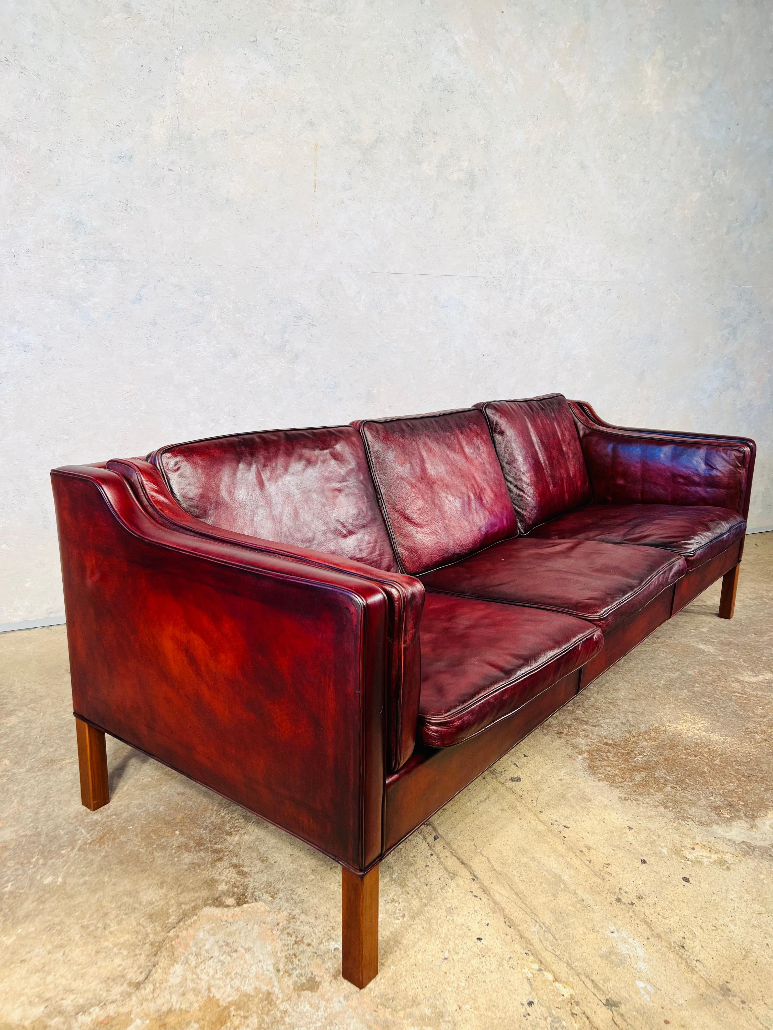 An Original Børge Mogensen Model 22213 for Frederica 1962, an exceptional quality sofa , with wonderful proportions and a stunning deep red colour , resting on solid teak feet .


Børge Mogensen advocated the idea that furniture should create a