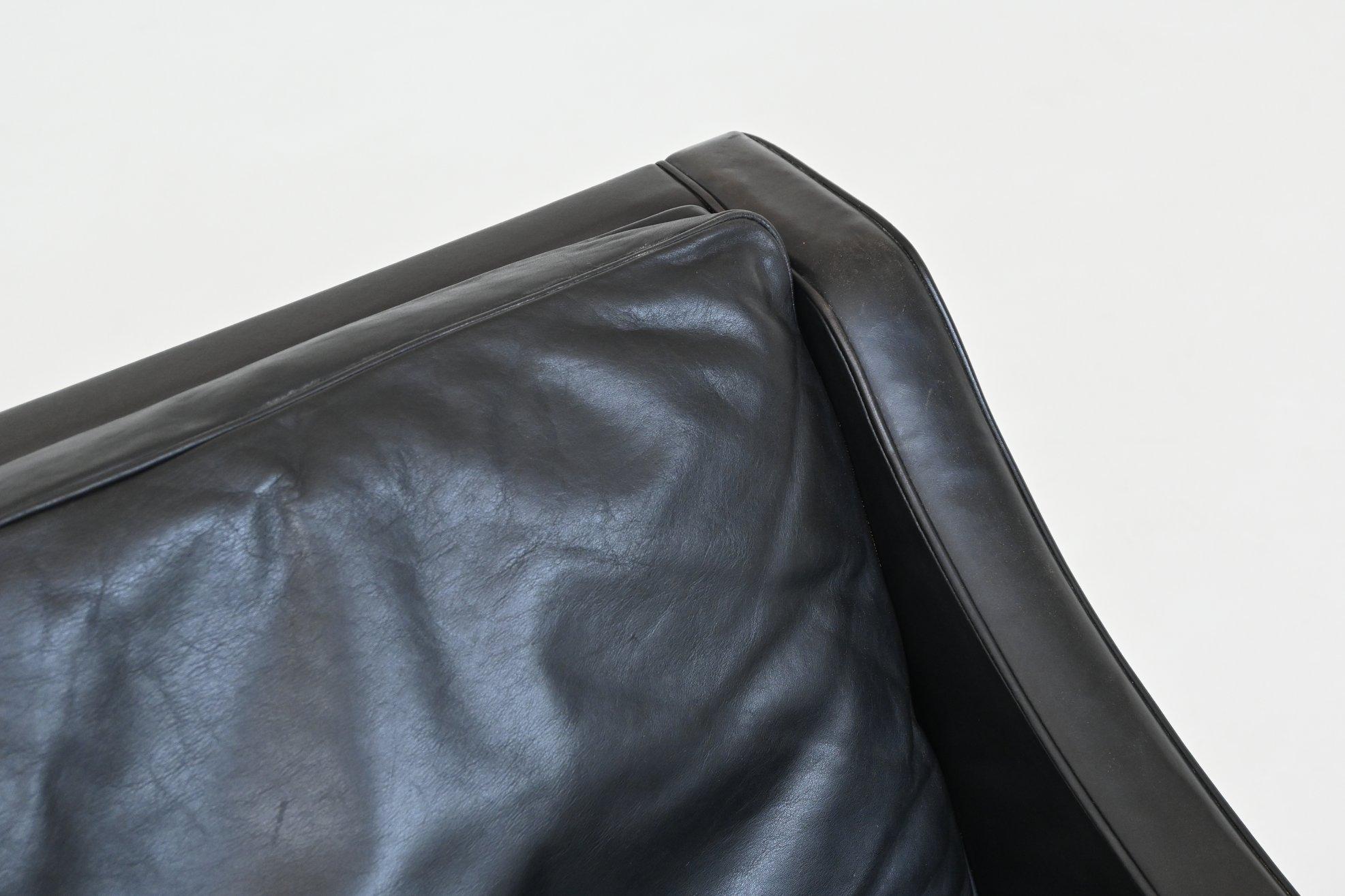 Borge Mogensen 2207 lounge chairs black leather Fredericia Denmark 1960 im Angebot 9