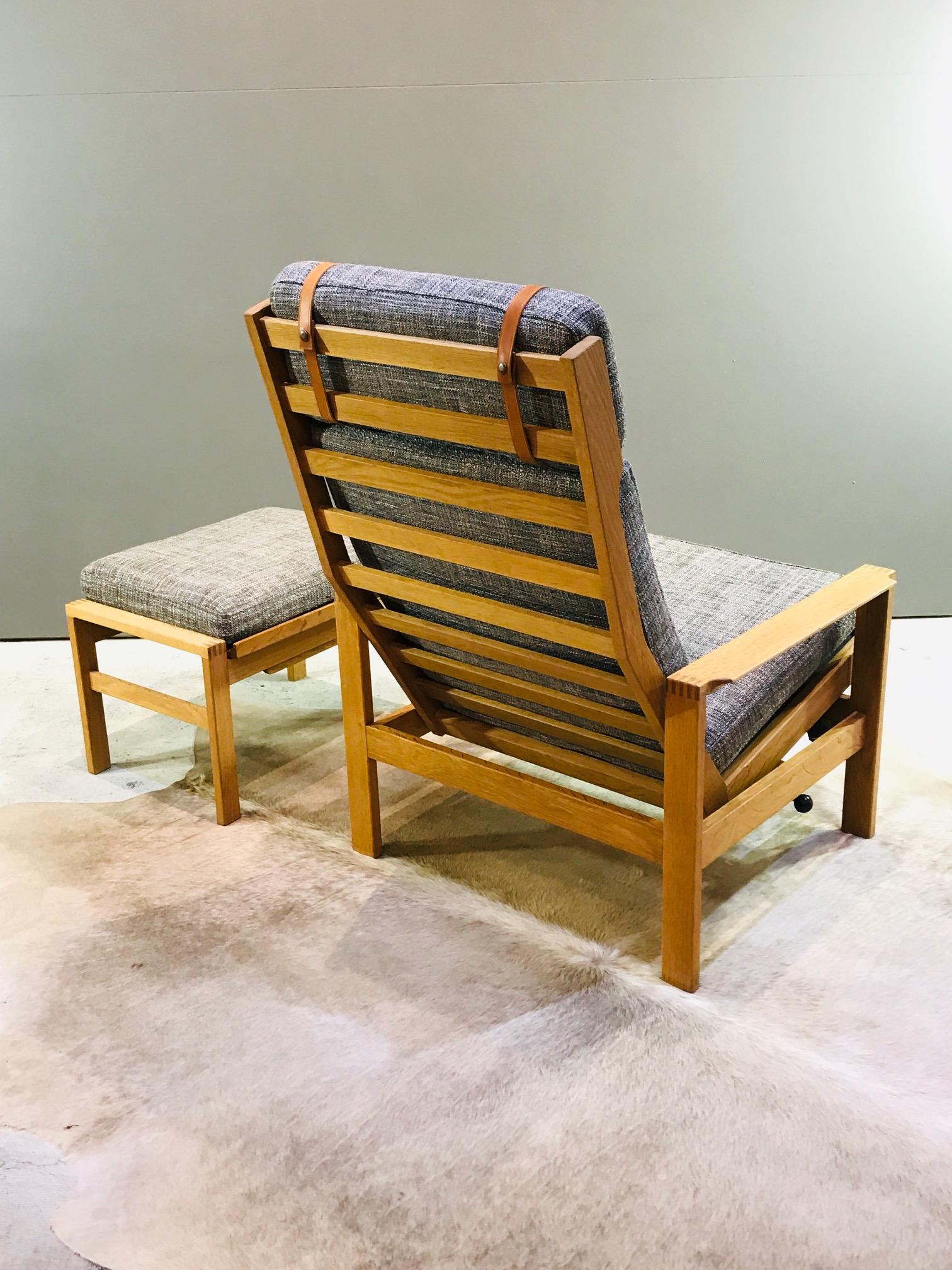 Mid-Century Modern Borge Mogensen 248 Chair and Footstool