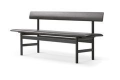 Borge Mogensen 3171 Bench, Black Lacquer, Fabric