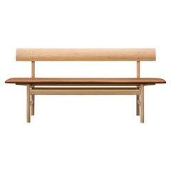 Borge Mogensen 3171 Bench - Lacquered Oak - Fabric