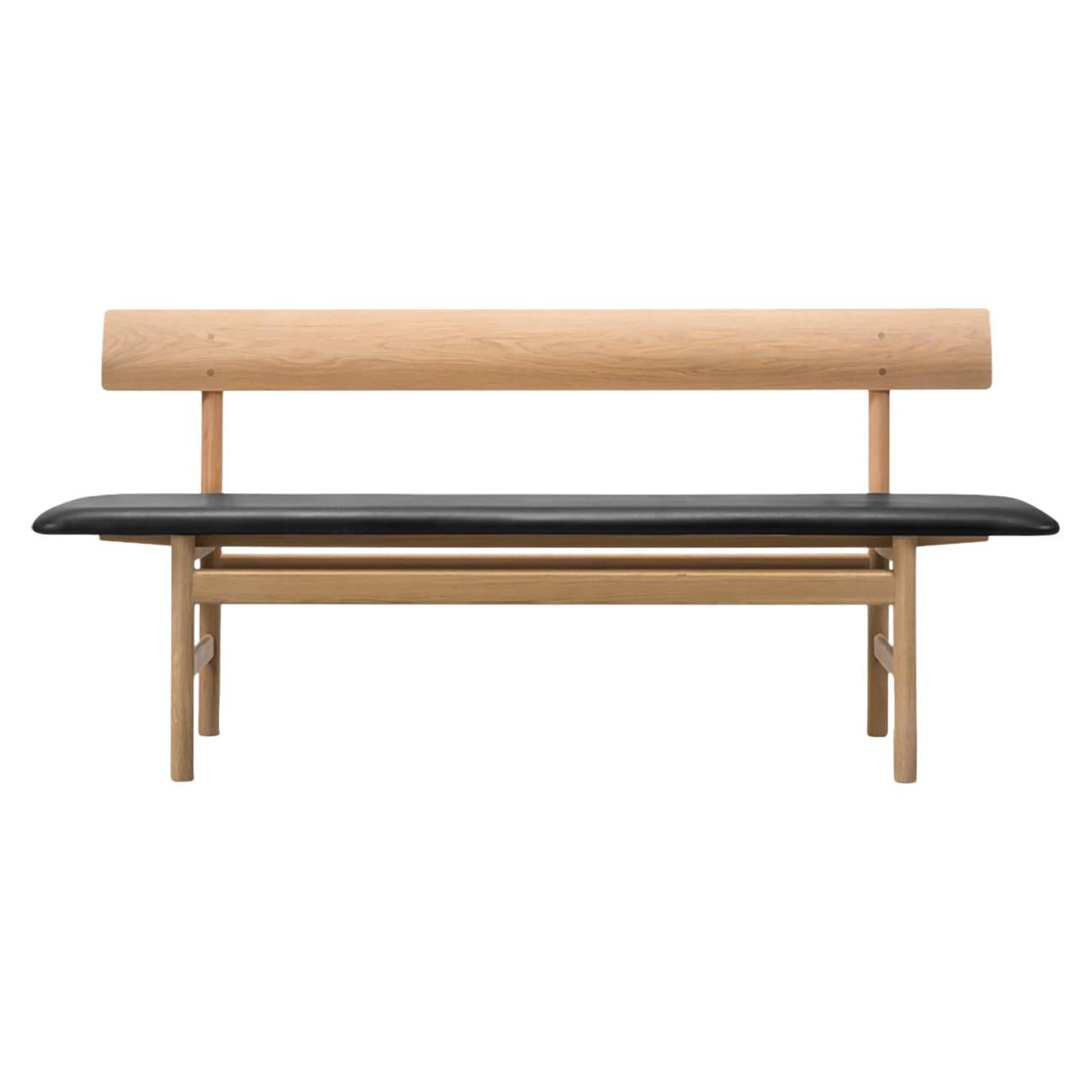 Borge Mogensen 3171 Bench - Oiled Oak - Fabric For Sale