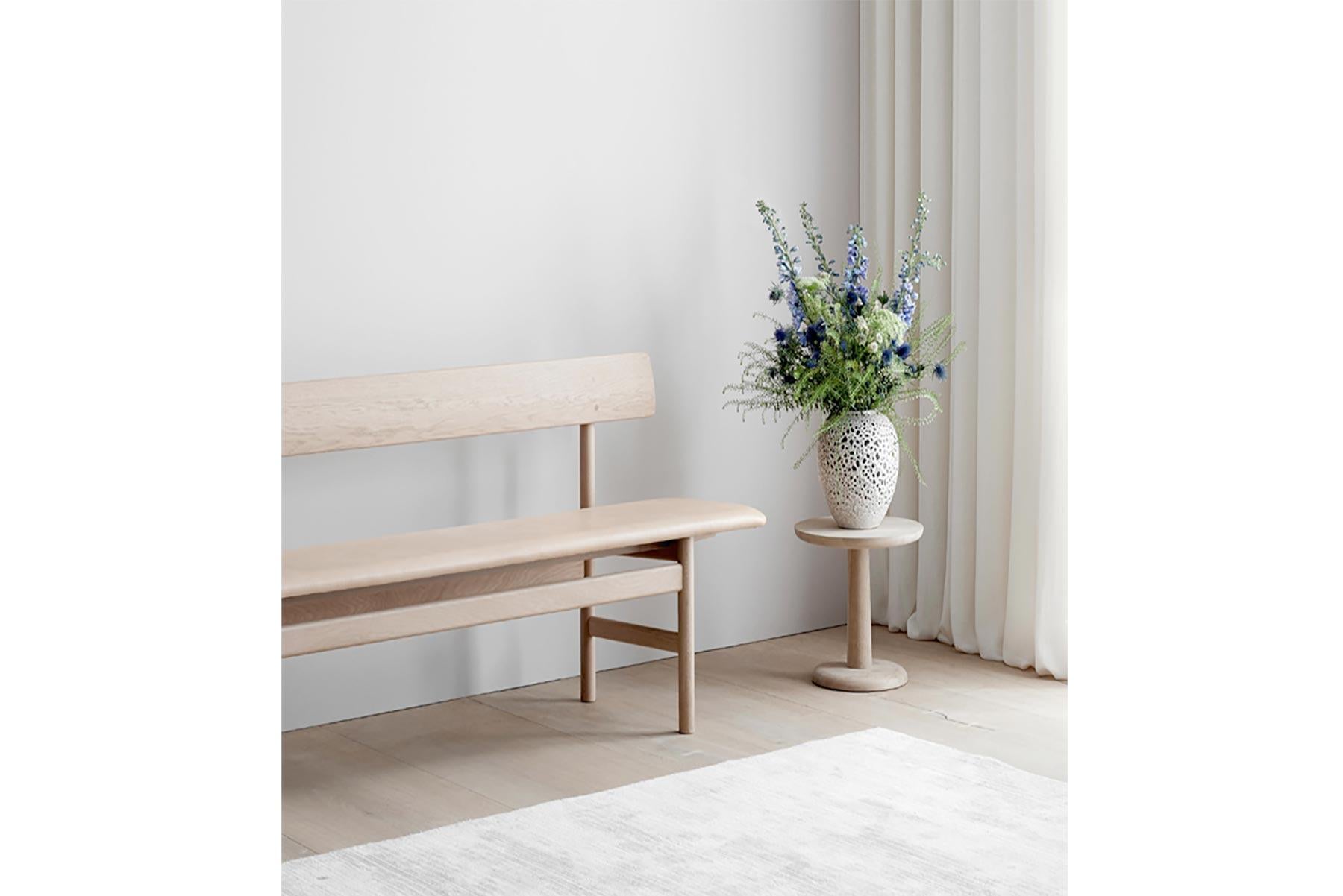 Borge Mogensen 3171 Bank, geölte Eiche, Leder (Moderne der Mitte des Jahrhunderts) im Angebot