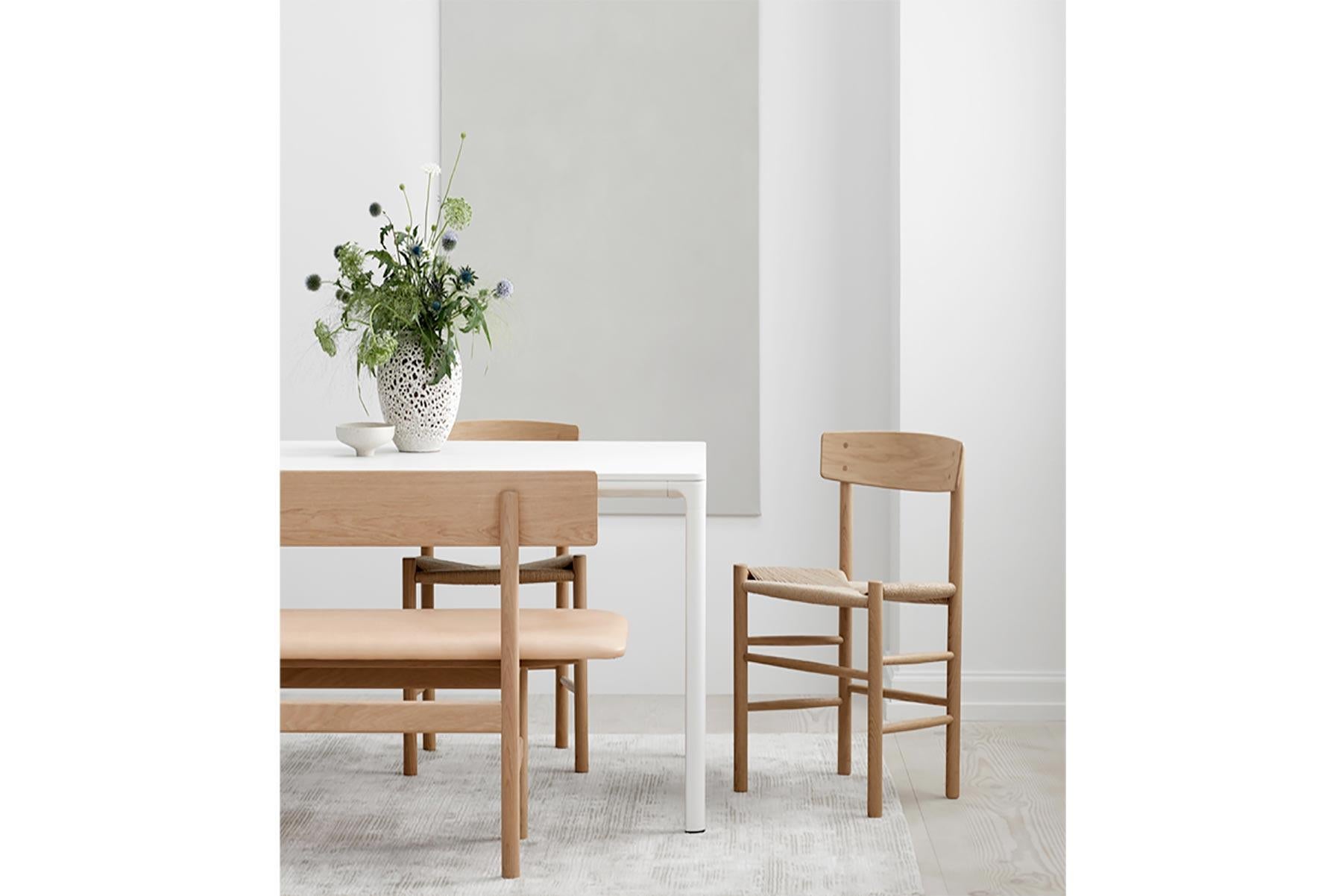 Borge Mogensen 3171 Bank, geölte Eiche, Leder (Dänisch) im Angebot