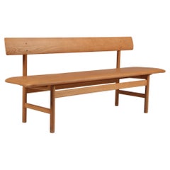 Borge Mogensen 3171 Bench, soap treated Oak, Leather
