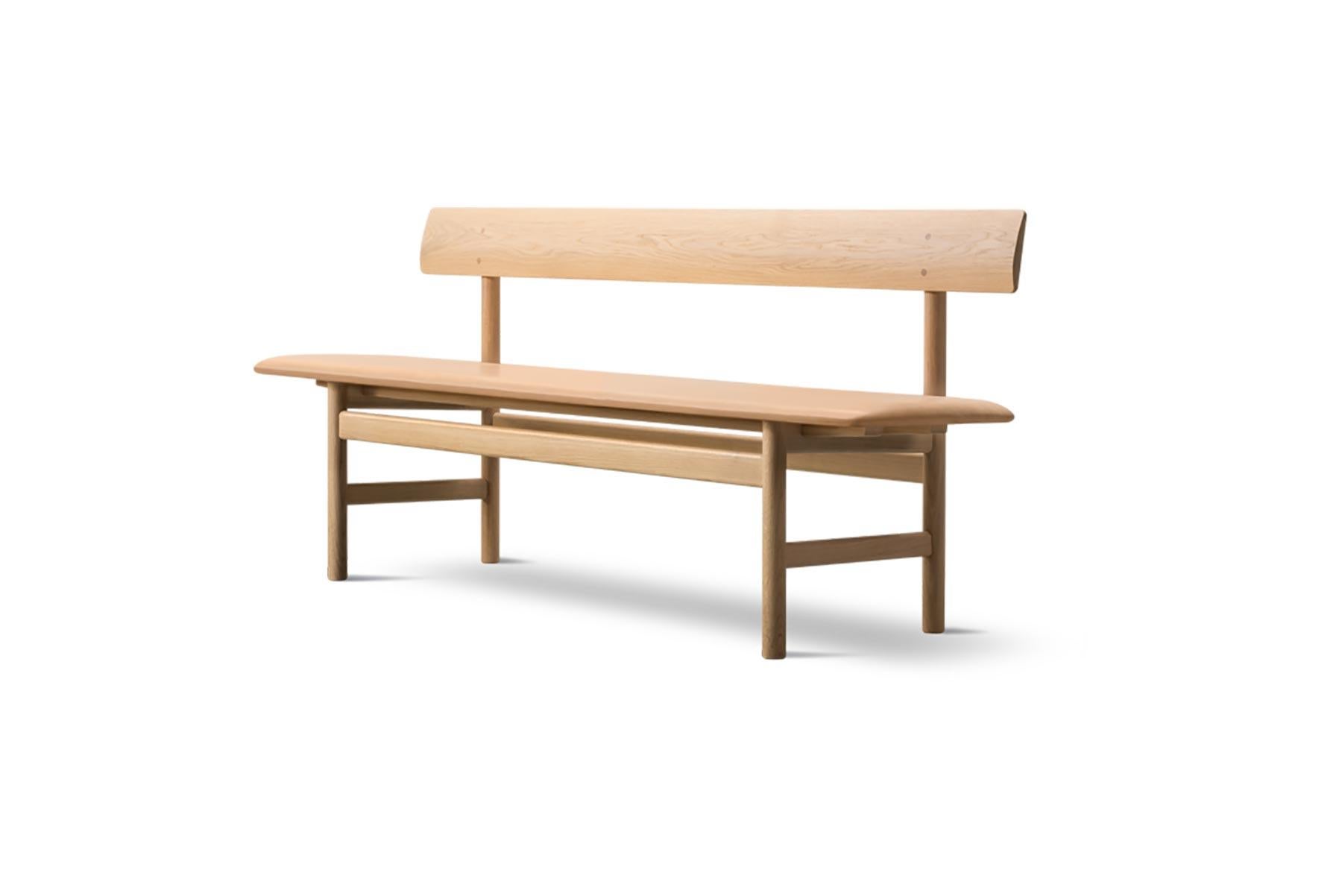 Børge Mogensen designed this solid wood dining bench in 1956. With its robust simplicity the bench is an ideal example of Mogensen’s lifelong drive for a purified shape.

Inquire for leather or fabric upholstery options.


