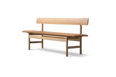 Borge Mogensen 3171 Bench, White Oil, Fabric
