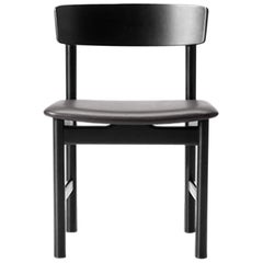 Borge Mogensen 3236 Dining Chair, Black Lacquer, Leather