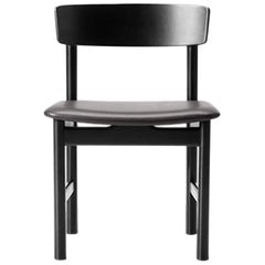 Borge Mogensen 3236 Dining Chair, Black Lacquer, Leather