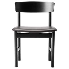 Borge Mogensen 3236 Dining Chair, Black Lacquer, Leather