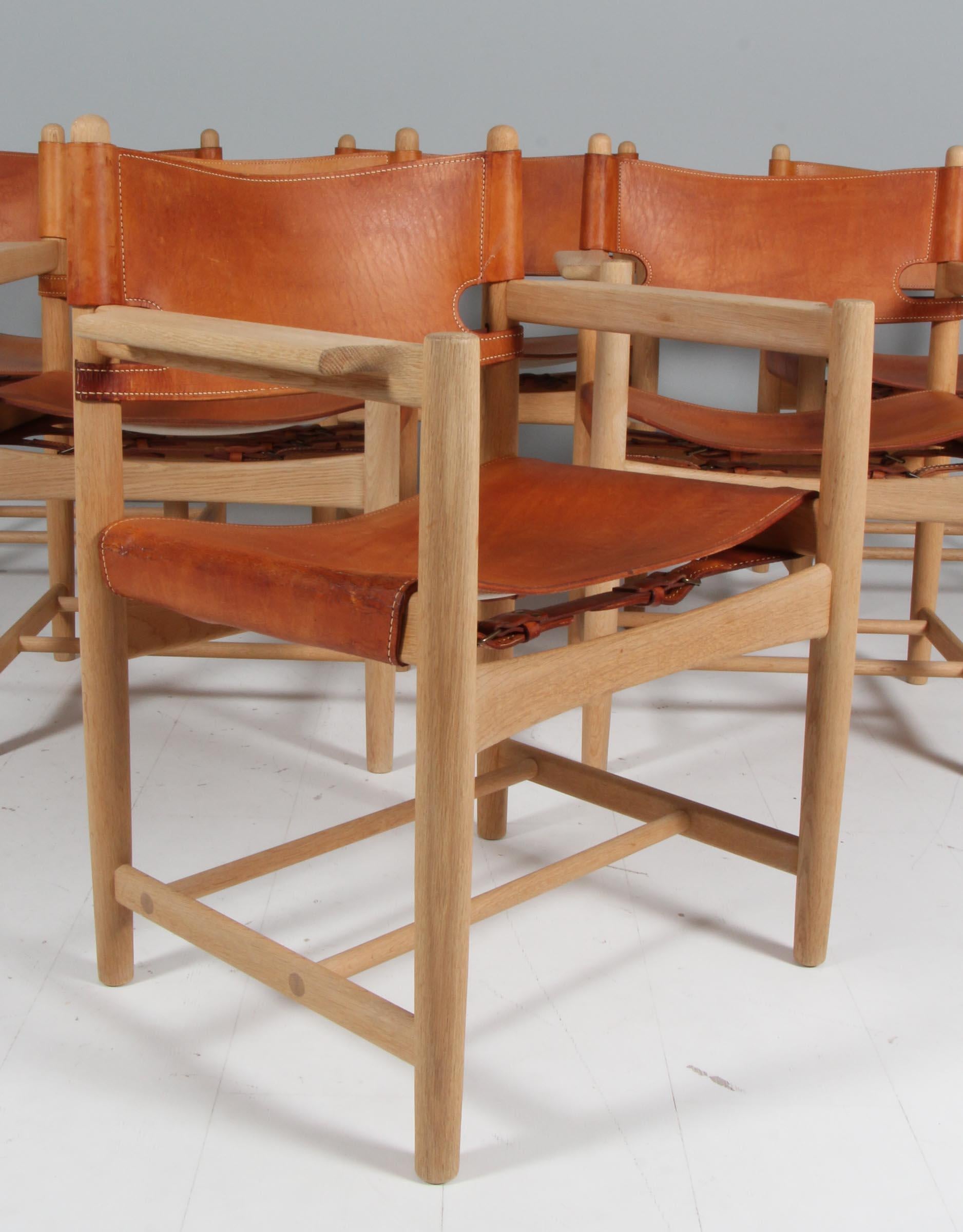Scandinavian Modern Borge Mogensen #3238 Spanish Hunting Chairs For Sale