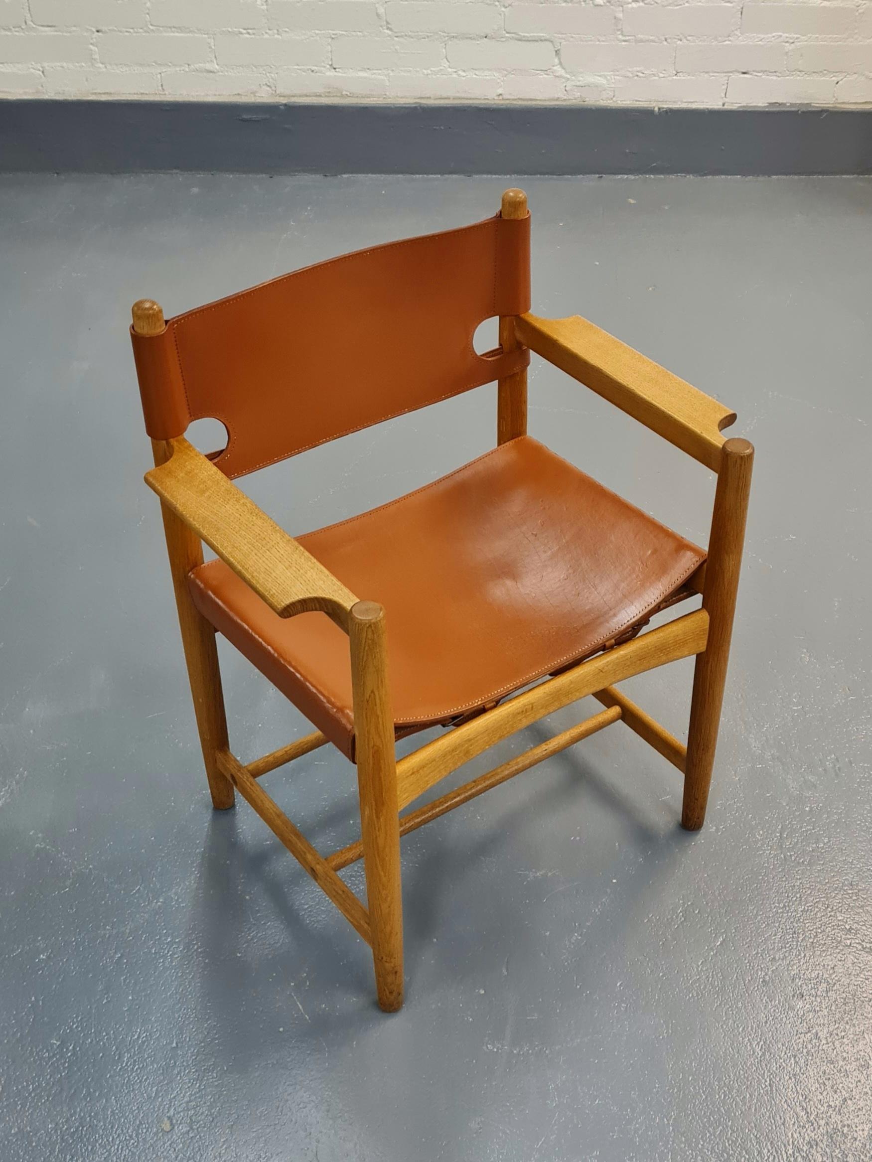 Borge Mogensen Armchair 3238 “Hunting Chair” for Fredericia In Good Condition In Helsinki, FI