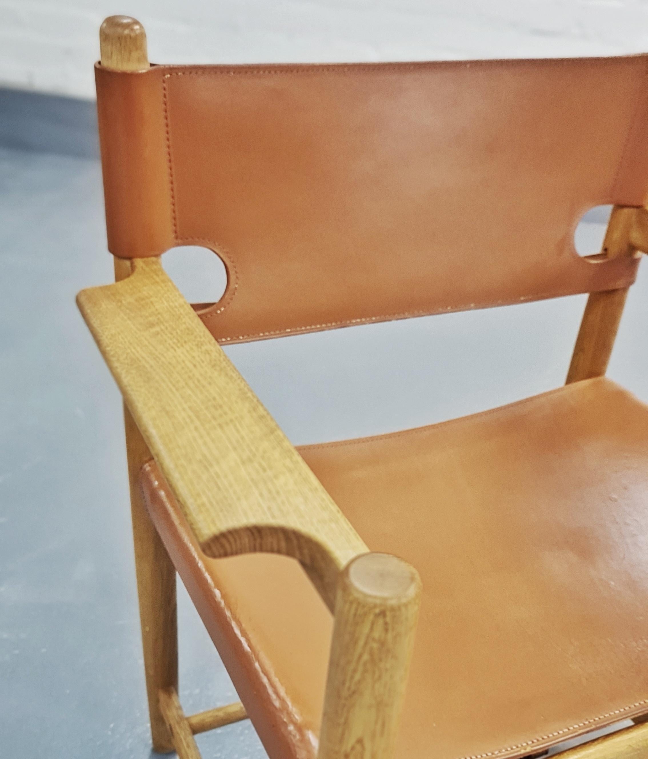 Leather Borge Mogensen Armchair 3238 “Hunting Chair” for Fredericia