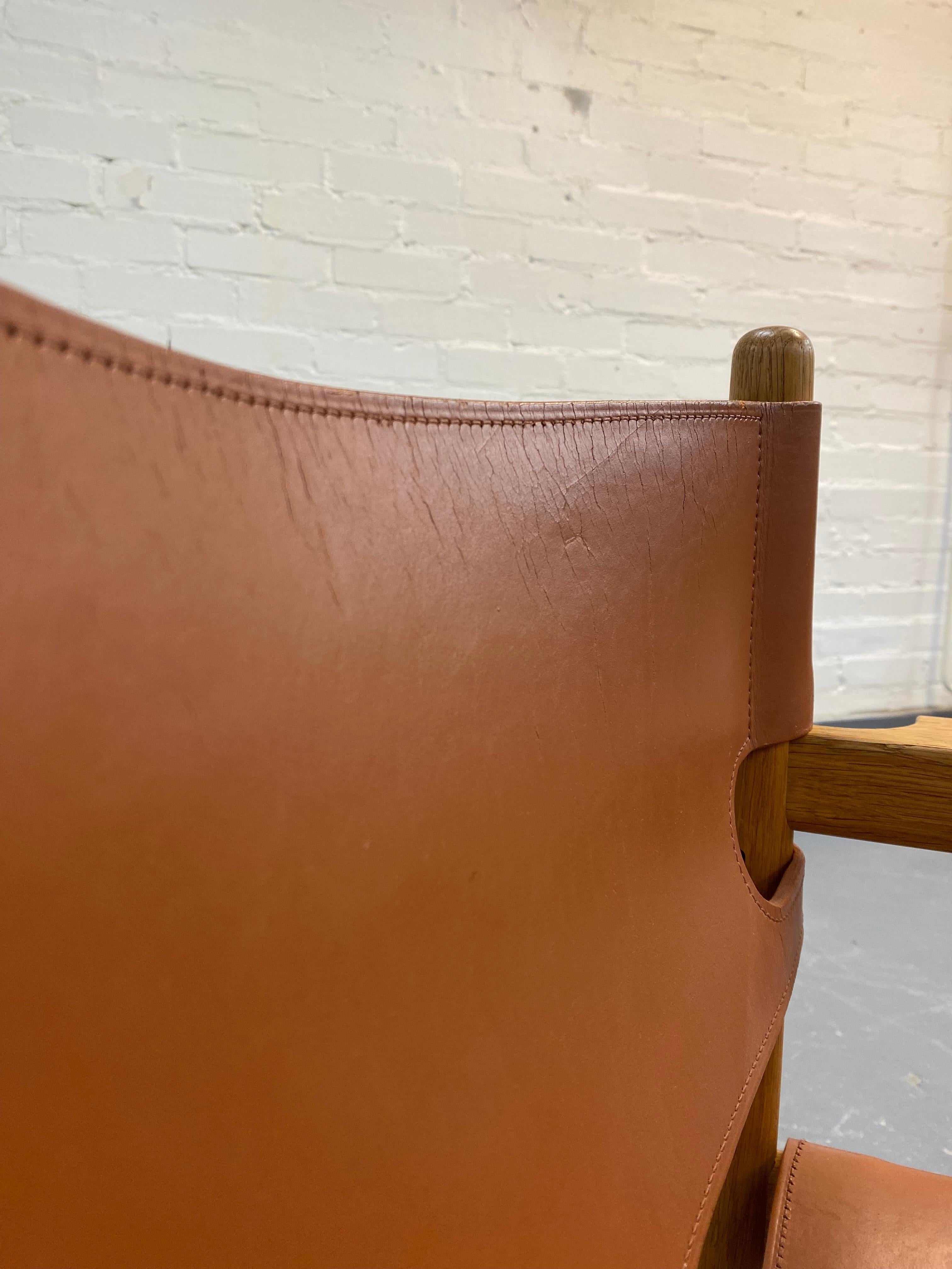 Leather Borge Mogensen Armchair 3238 “Hunting Chair” for Fredericia