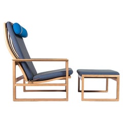 Borge Mogensen Armchair & Stool 2254 in Oak, Danish Mid Century 1950’s