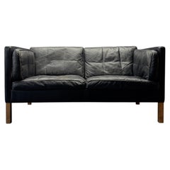 Borge Mogensen Sofa aus schwarzem Leder