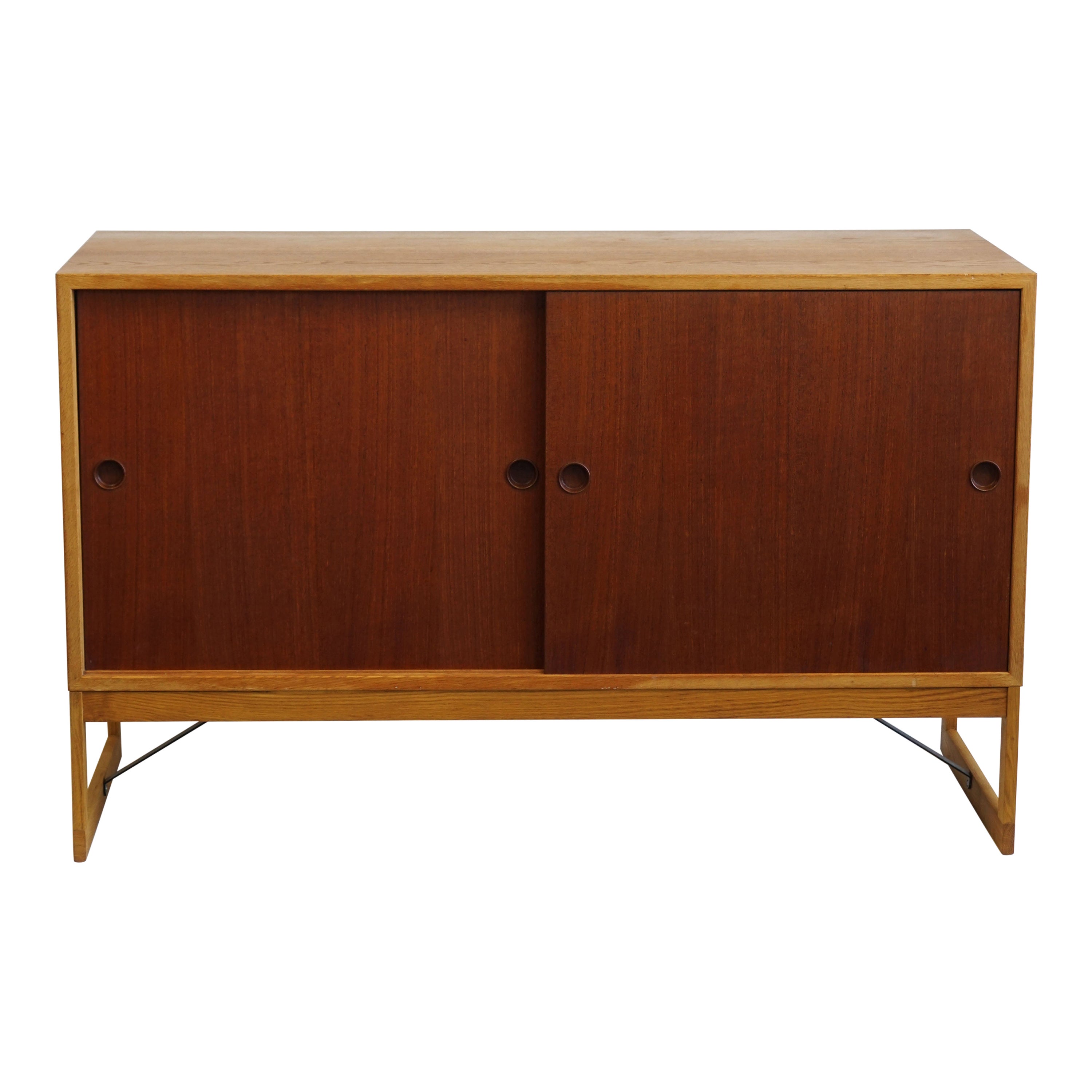 Borge Mogensen Cabinet Credenza with Sliding Doors Scandinavian Modern Oak Teak