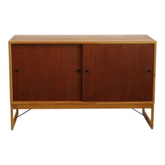 Borge Mogensen Cabinet Credenza with Sliding Doors Scandinavian Modern Oak Teak