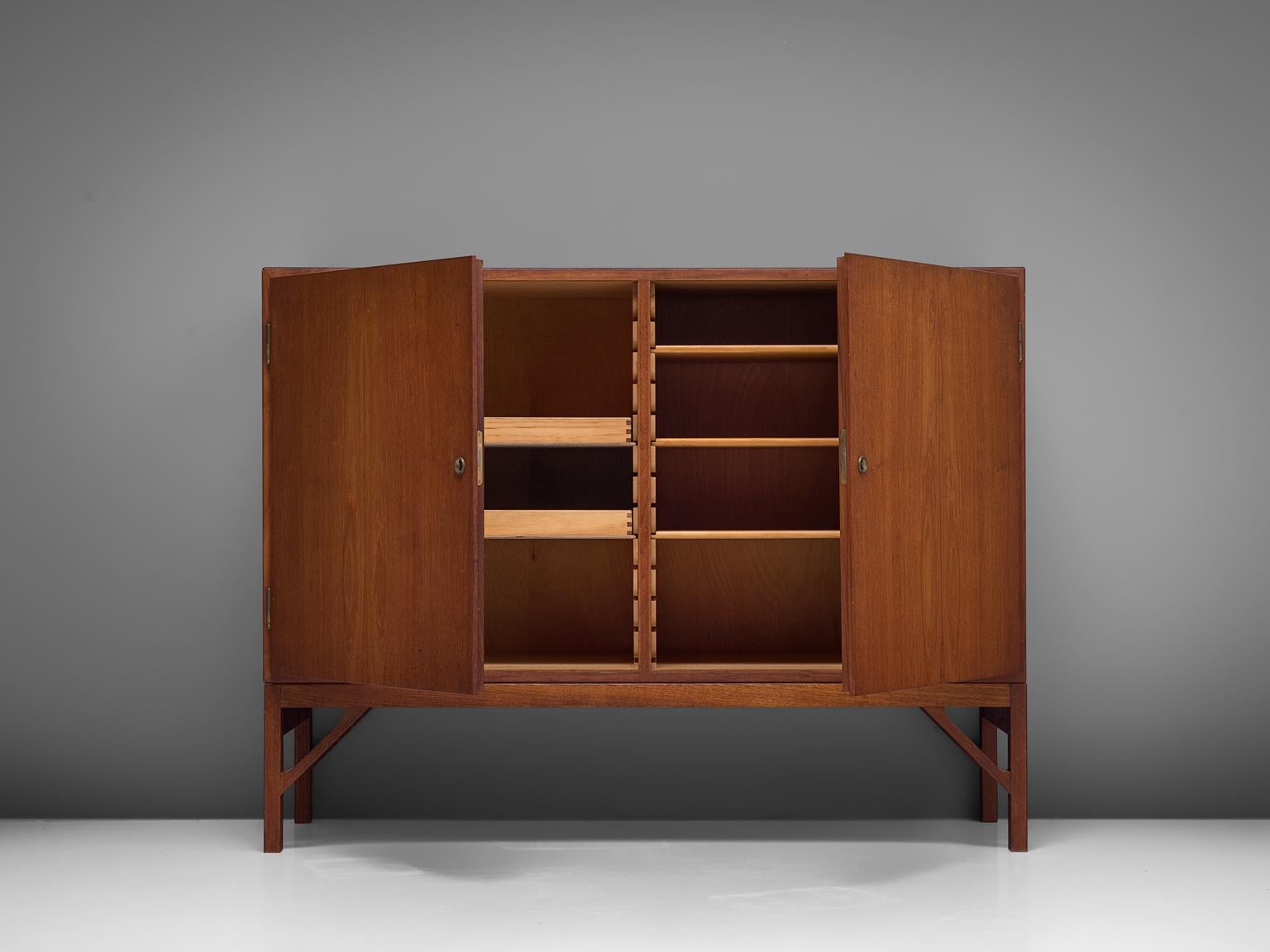 Mid-20th Century Børge Mogensen Danish Cabinet in Teak and Brass