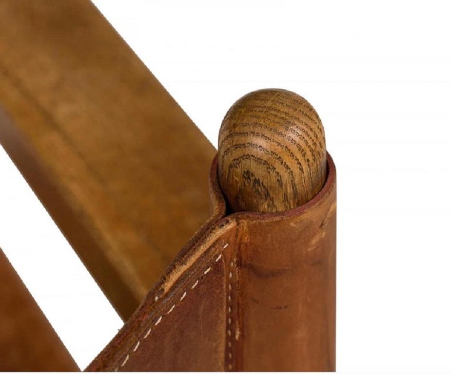 Falegnameria Sedia a braccio da pranzo con fionda spagnola in pelle di Oak Oak danese modello 3237 di Borg Mogensen in vendita