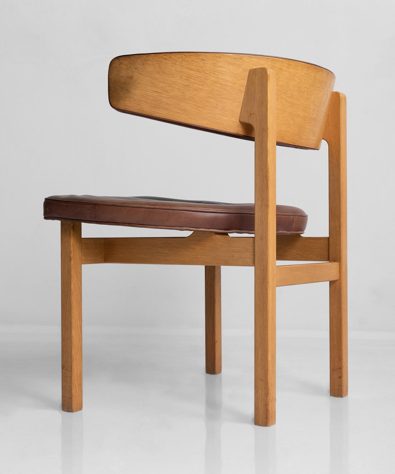 Late 20th Century Borge Mogensen Desk Chair, Denmark, circa 1975