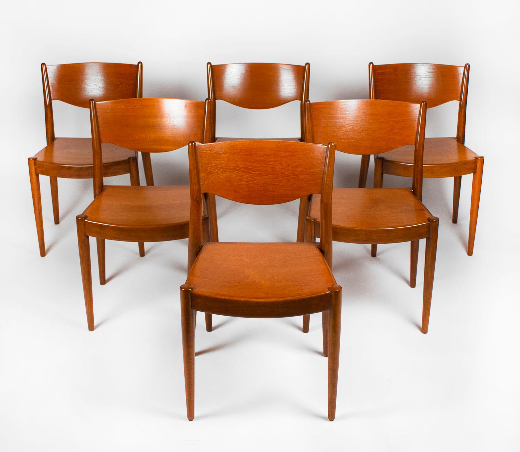 Borge Mogensen Dining Chairs for C.M. Madsens in Teak & Beech Danish Modern- TEN In Good Condition In Dallas, TX