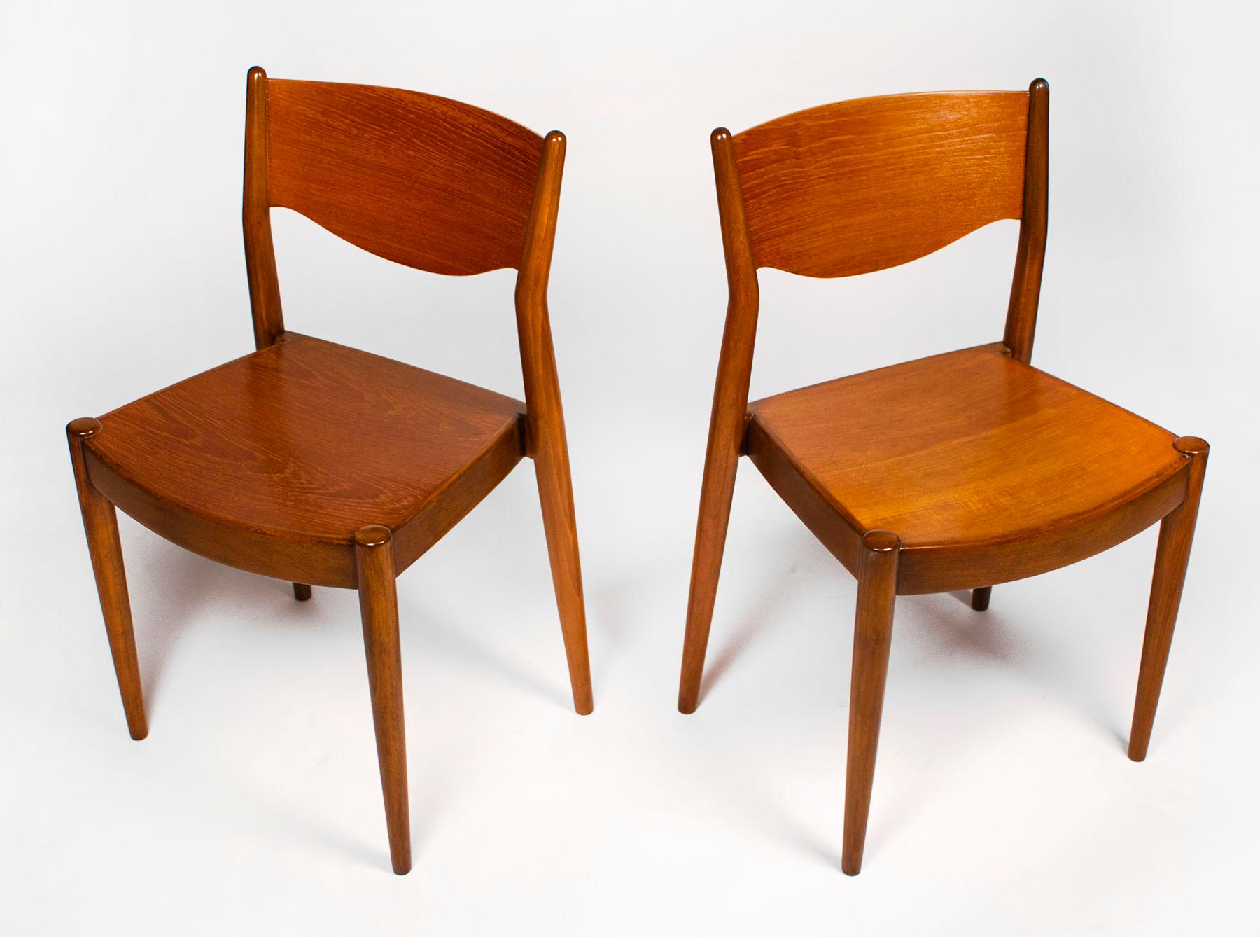 20th Century Borge Mogensen Dining Chairs for C.M. Madsens in Teak & Beech Danish Modern- TEN