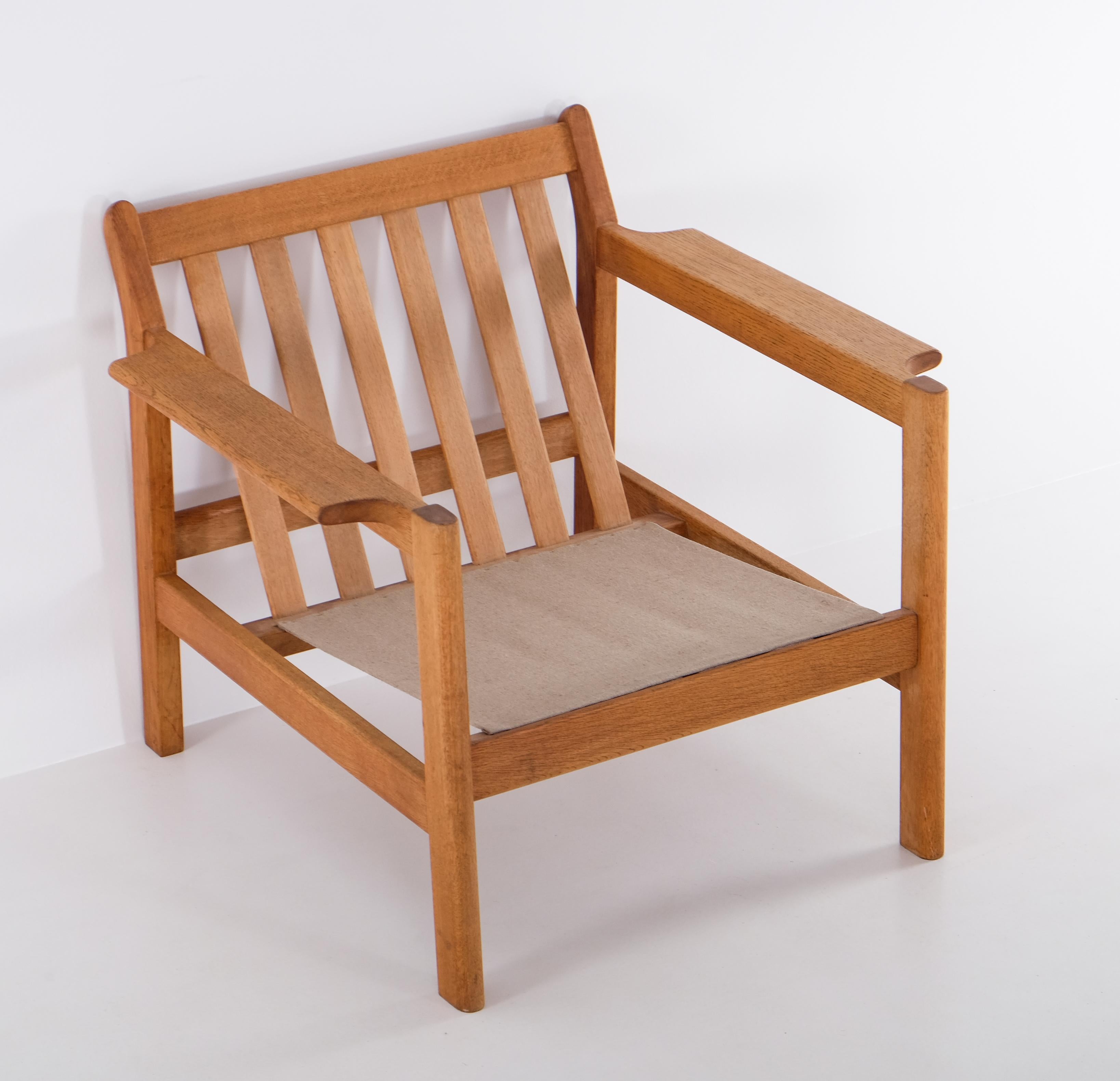Fauteuils Borge Mogensensen avec pouf modèle 227, années 1960 en vente 1
