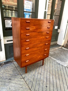 Borge Mogensen for Soborg Mobelfabrik Teak 7 Drawer Tall Dresser