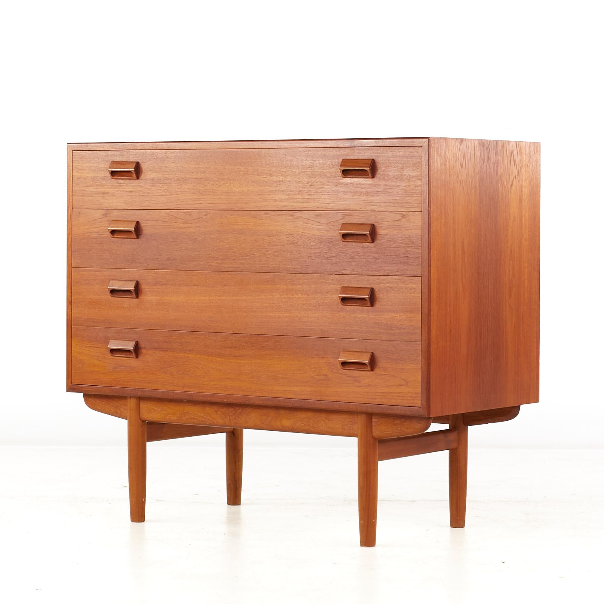 Mid-Century Modern Borge Mogensen for Soborg Mobler Mid Century Danish Teak 4 Drawer Dresser Chest