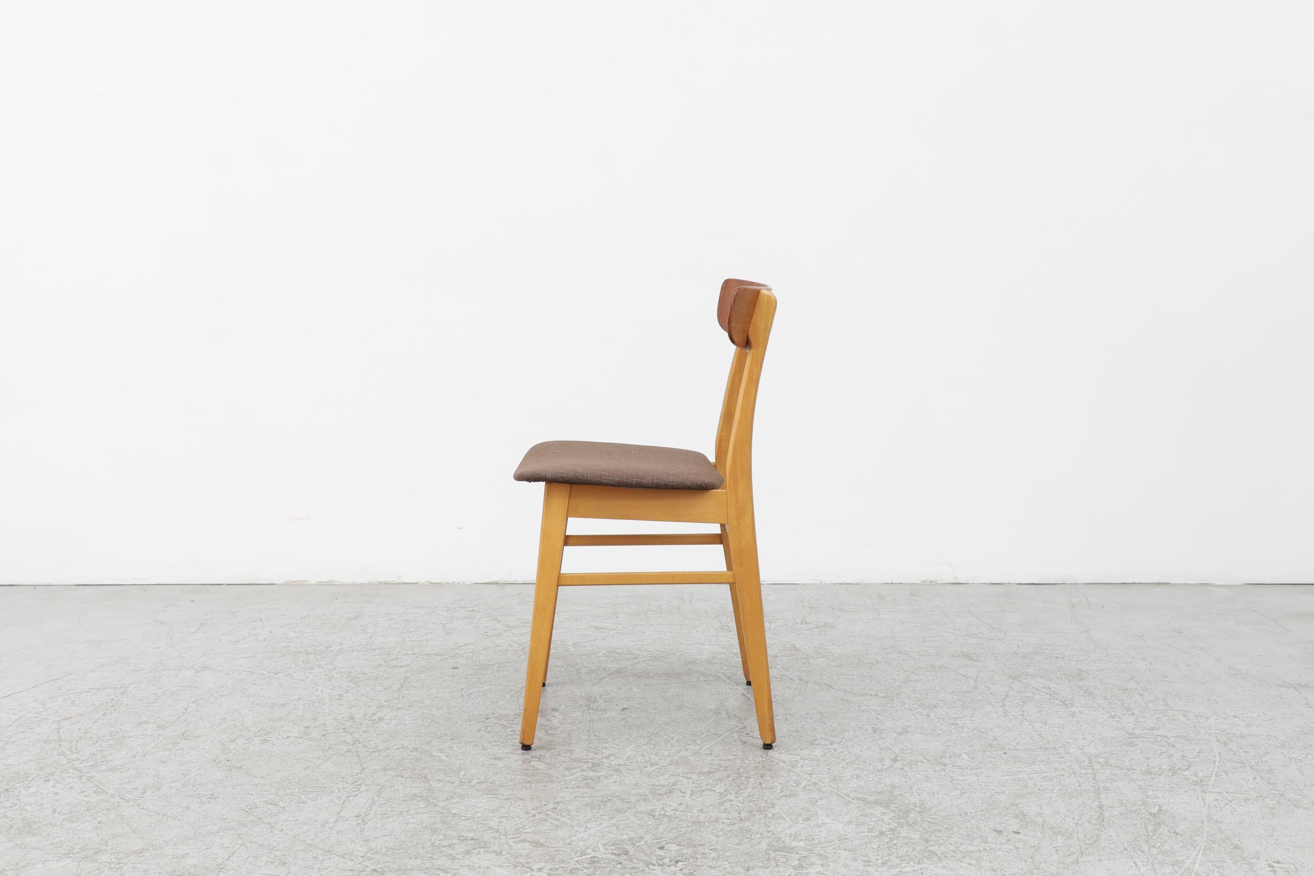 Single Borge Mogensen Inspired Chair with Blonde Wood Frame and Teak Backrest For Sale 2