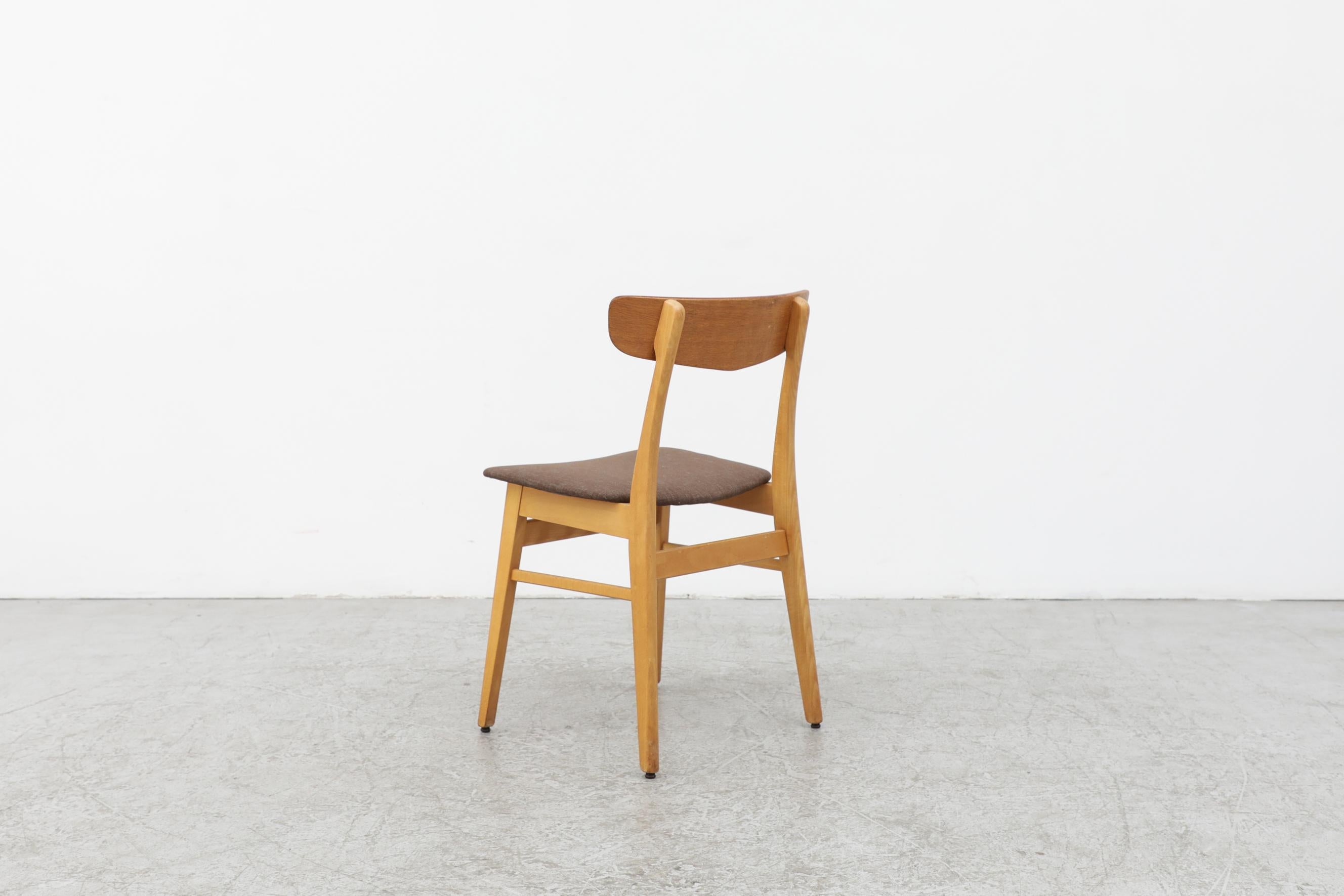 Borge Mogensen Inspired Single Chair by Farstrup, Blonde Wood Frame & Teak Back For Sale 4