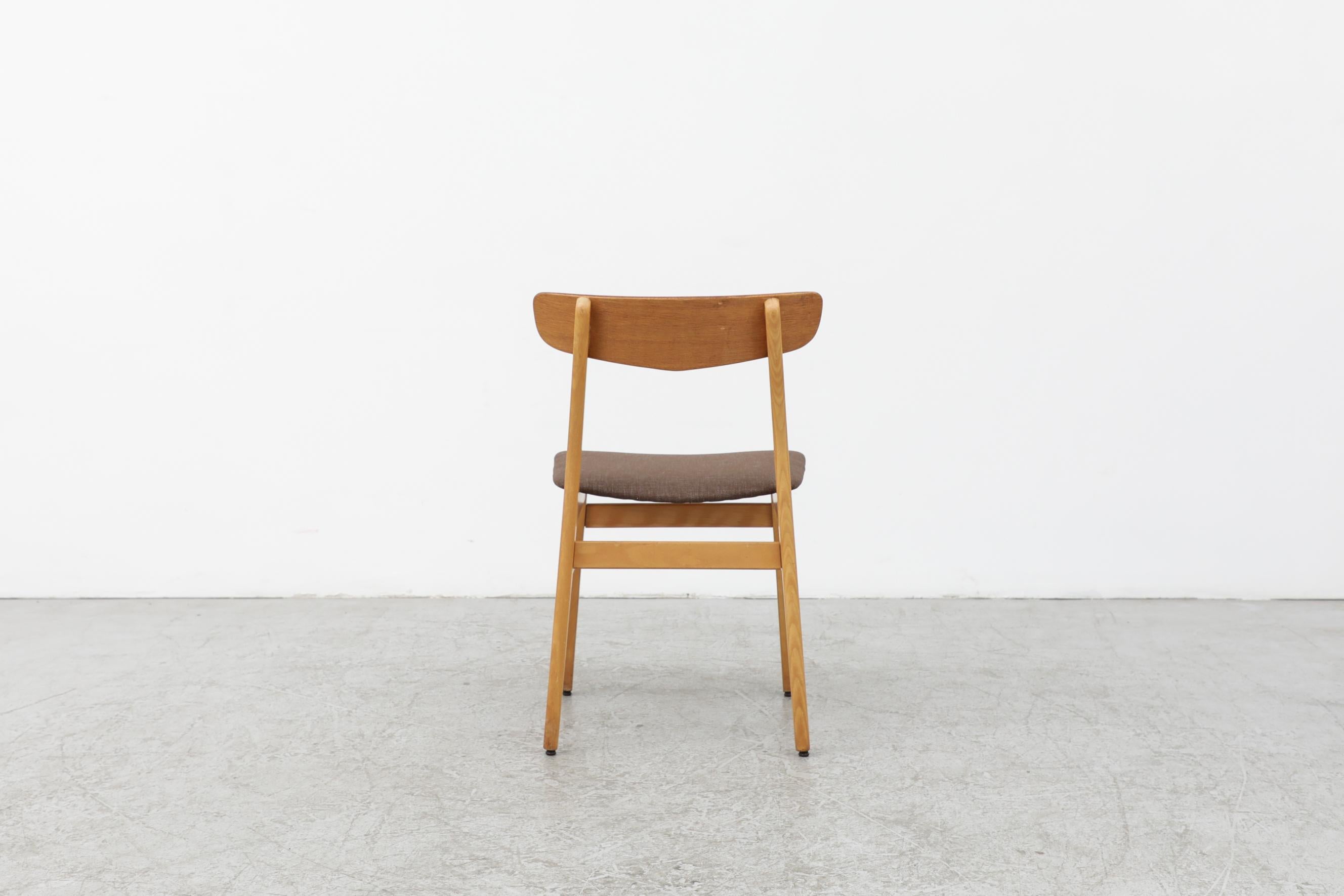 Borge Mogensen Inspired Single Chair by Farstrup, Blonde Wood Frame & Teak Back For Sale 5